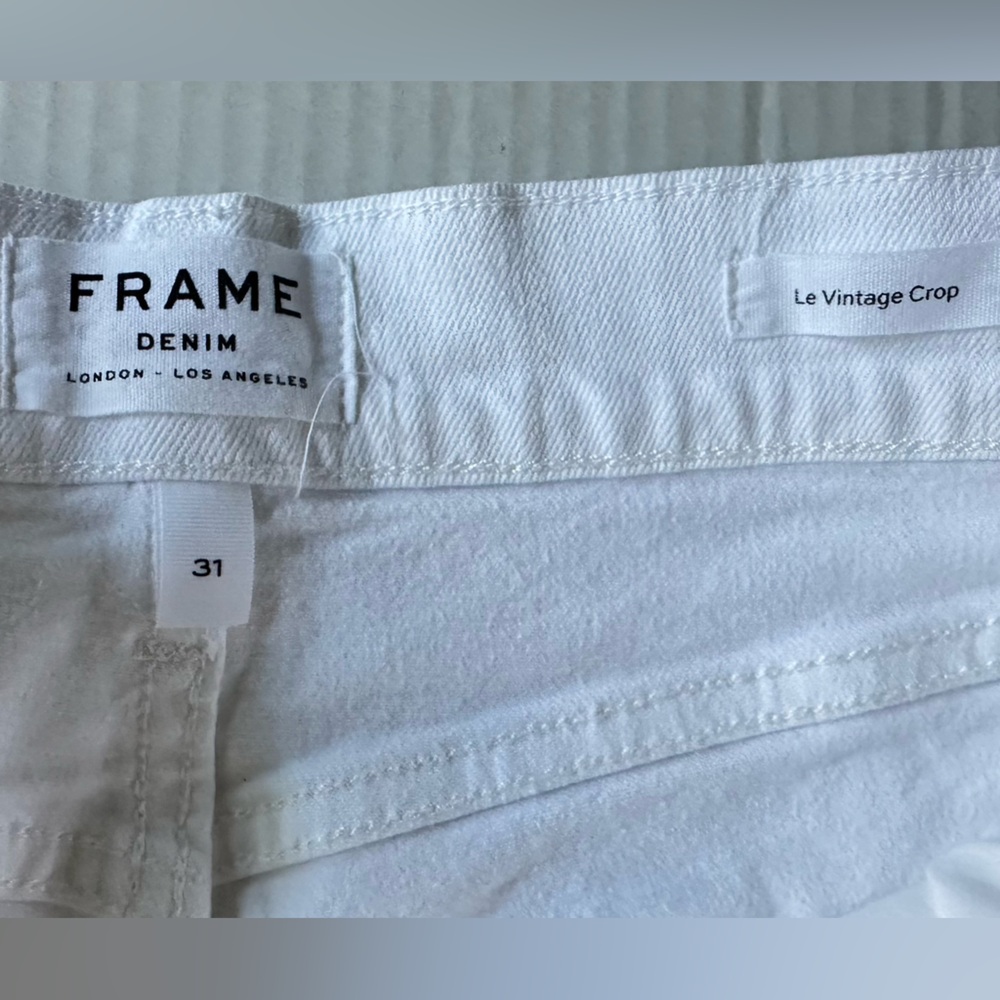 FRAME‎ Women’s Jeans Wide Leg Le Vintage Crop High Rise White size 31 - Picture 4 of 10